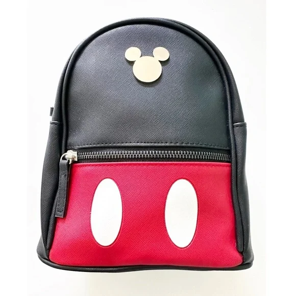 Disney Mickey Mouse Mini Backpack Card Holder Key Ring Bag Charm Black Red NWOT - Picture 2 of 13